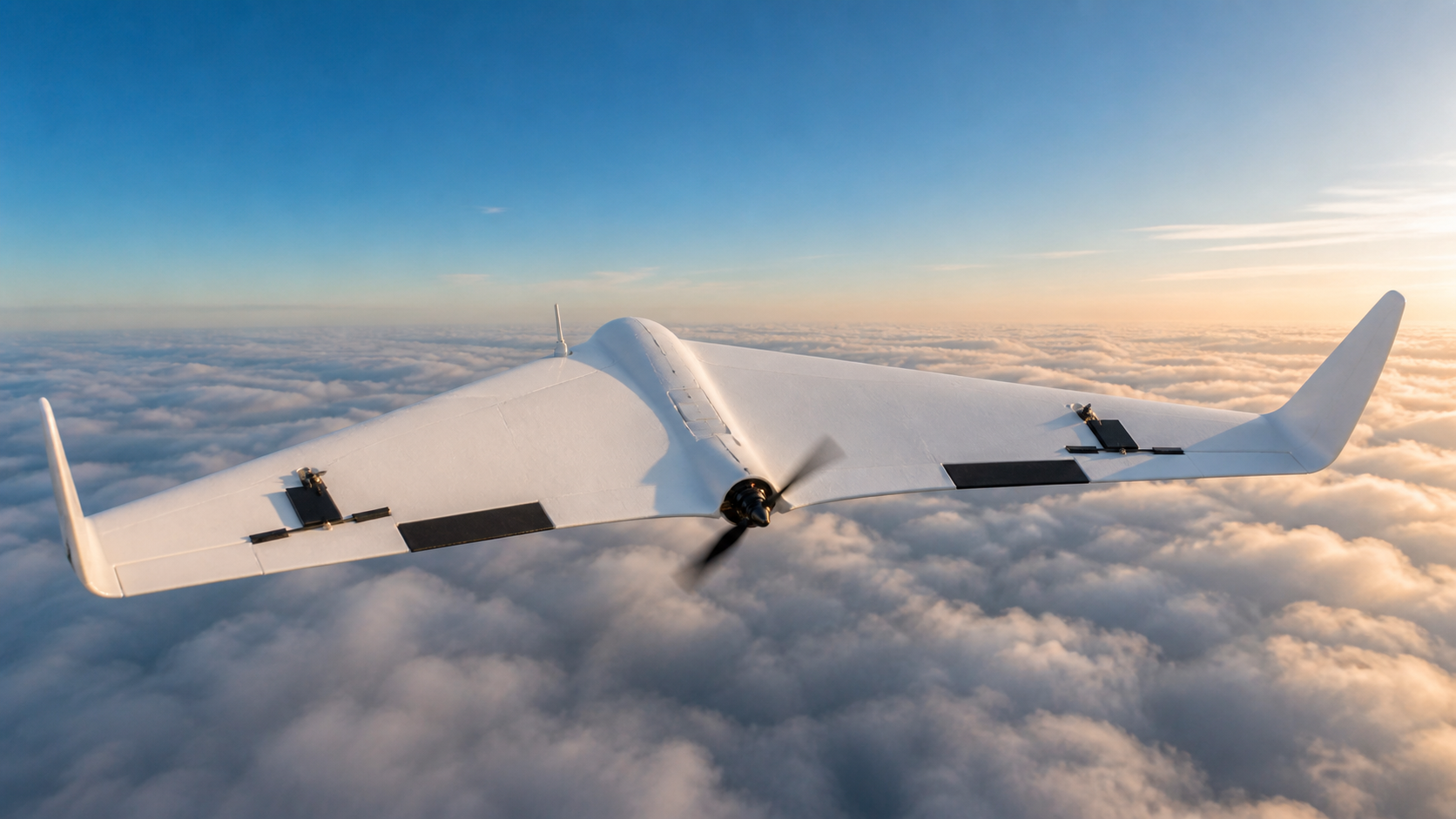 Skywalker X8 cruising above the cloud layer